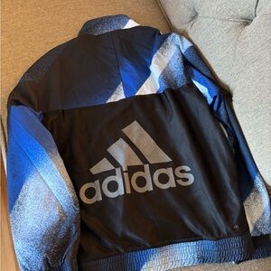Adidas Blue and Black Windbreaker Jacket